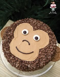 a cake decorated to look like a monkey