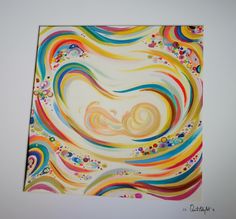 an abstract painting with colorful swirls and bubbles