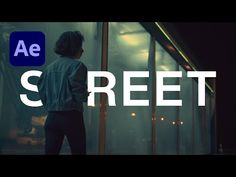 a man standing in front of a window with the words'street'over it