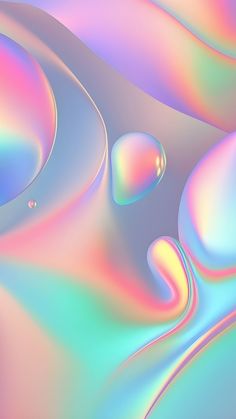 an abstract background with multiple colors and bubbles in the center, as well as water droplets