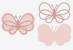 the silhouettes of two butterflies are shown on a white and pink background with text that reads svg png