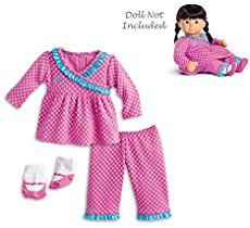 A basic pajama pattern that fits American Girl Dolls and other 18" Dolls. Download for free and enjoy! Basic sewing skills needed. Pajamas Pattern, Knitting Doll, American Girl Doll Diy, Girls Clothes Patterns, American Girl Patterns, American Girl Doll Crafts, Pajama Pattern, American Girl Doll Accessories