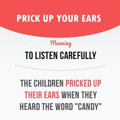 an advertisement with the words, pick up your ears to listen carefully