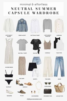 Capsule Summer Wardrobe, Ultimate Capsule Wardrobe, Lightweight Denim Jacket, Classic Capsule Wardrobe