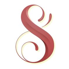 the letter s is made out of red paper and has swirly lines on it