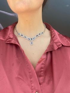 For Sale on 1stDibs - White Gold 14K Necklace Diamond 14-RND-0,25-VVS 1 Diamond 50-RND-0,4-VVS 1 Diamond 1500-RND-1,91-VVS 1 Sapphire 10-10,38ct Weight 29.78 grams Length 40 Luxury Blue Diamond Necklace For Anniversary, Elegant Blue Diamond Pendant Necklace, Blue Luxury Diamond Necklace For Anniversary, Luxury Blue Diamond Necklace For Formal Occasions, Blue Diamond Necklace For Formal Occasions, Elegant Blue Diamond Necklace For Wedding, Blue Diamond Pendant Necklace For Anniversary, Blue Diamond Necklaces For Anniversary, Formal Blue Diamond Necklace