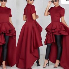 High Low Dramatic Shirt Dress High Low Christmas Dress, High Low Dress Sleeves, High Low Dress Long, High Low Traditional Dress, Summer Party Outfit Night, Bodycon Dress Casual, Summer Party Outfit, Party Kleidung, Ruffles Fashion