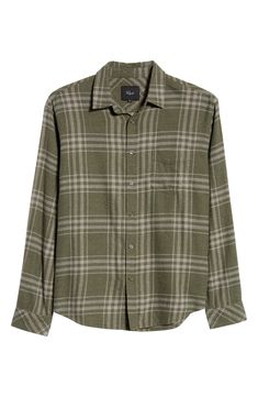 Rugged style and comfort combine in a relaxed-fit plaid sport shirt made with a softer texture than your average button-up. 29 1/2" length; 23" chest Spread collar Long sleeves with button cuffs 55% cotton, 45% rayon Machine wash, line dry Imported Classic Plaid Tops For Casual Gatherings, Classic Plaid Flannel Shirt With Relaxed Fit, Classic Plaid Shirt For Casual Gatherings, Classic Relaxed Fit Flannel Shirt With Spread Collar, Classic Flannel Shirt With Spread Collar And Relaxed Fit, Classic Relaxed Fit Flannel Shirt With Placket, Classic Green Flannel Shirt For Fall, Casual Plaid Tops With Placket, Classic Relaxed Fit Flannel Tops