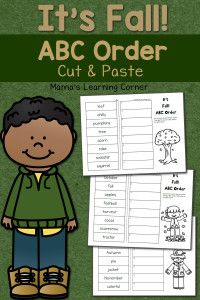 Fall Cut and Paste ABC Order Abc Order Worksheet, Fall Worksheets, Order Template, Learning Corner, Fall Themes, Holiday Worksheets, Cut And Paste Worksheets, Fall Words, Kids Worksheets