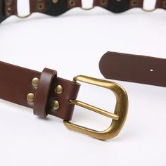 Add a pop of vintage charm to your outfit with the Ravyn Retro Belt in Brown. Made from faux leather, this stylish and trendy belt is easy to match with any clothes. Its unique shape will make you stand out in Alees Fashion Clothing Accessories Collection. Details Ravyn Retro Belt in Brown Faux Leather Stylish, trendy Easy to match with clothes Unique shape Alees Fashion Clothing Accesories Collection Trendy Adjustable Brown Belt, Trendy Adjustable Belts For Festivals, Vintage Adjustable Belt For Party, Adjustable Vintage Party Belt, Trendy Adjustable Faux Leather Belt, Vintage Belt Buckles For Party, Vintage Belt Buckles With Removable Belt For Parties, Adjustable Belt With Antique Buckle For Party, Trendy Adjustable Corset Belt With Belt Loops