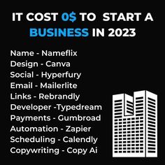 it cost $ 0 to start a business in 202