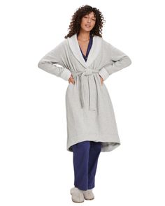 UGG 1095612 Seal Heather Duffield II Fleece Wrap Robe myselflingerie.com Fluffy Slippers, Women's Robe, Double Knit, A Blanket, Women's Coats & Jackets, Double Knitting, Womens Uggs, Long Coat, Stretch Cotton