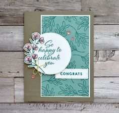 a handmade congratulations card with flowers on it