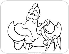 the angry crab coloring page is shown in this image, it looks like he's holding