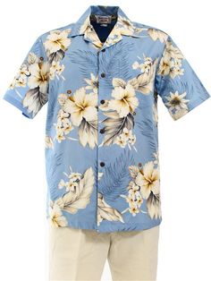 PL 410-3162 Cotton Hawaiian Shirt [Blue] - Men's Hawaiian Shirts - Hawaiian Shirts | AlohaOutlet SelectShop Hawiian Shirts, Hawaiian Shirt Outfit, Blue Hawaiian Shirt, Hawaii Shirt Men, Batiste Fabric, Surfer Guys, Tropical Vacations, Hawaii Outfits, August Wedding