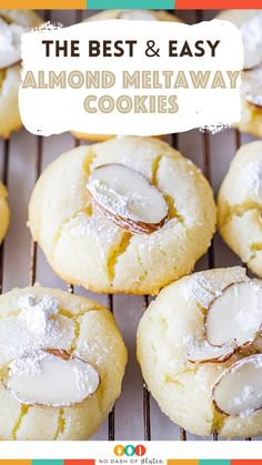 Easy Almond Meltaway Cookies Almond Slice Cookies, Melt In Your Mouth Almond Cookies, Buttery Almond Cookies, Almond Meltaway Cookies Recipe, Almond Macaroon Cookies, Almond Cookies With Almond Paste, Crispy Almond Cookies, Rum Buttered Almond Cookies, Almond Paste Desserts