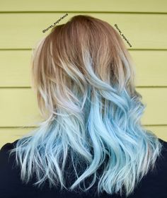 Pastel blue hair, frozen hair Blue Hair Tips, Frozen Hair, Wolf Sketch, Dyed Hair Pastel, Colored Hair Tips