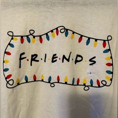 Nwt Christmas Lights Themed Coffee Shop Shirt, Vintage Friends, Friend Logo, Friends Central Perk, Paint Shirts, Tie Dye Crop Top, Friends Tshirt, Holiday Shirt, Friends Tv Show