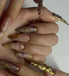 Leo Inspired Nails, Leo Birthday Nails, Leo Nails, Pretty Gel Nails, Nails Only, Unique Acrylic Nails, Dream Nails