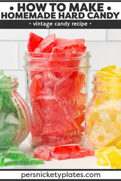 how to make homemade hard candy in jars with gummy bears and candies inside