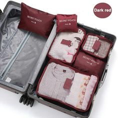 1. Stay organized on your business trips with the DEKAXID 6 Pcs Travel Clothes Storage Bags Set. This portable luggage organizer is made of durable Oxford material and is lightweight at just 0.1kg. 2. Keep your shoes and clothes neatly packed in your suitcase with the DEKAXID Pouch Packing Cube. This soft and spacious travel bag is perfect for business trips and features a secure zipper closure. 3. Travel in style with the DEKAXID Travel Clothes Storage Bags Set. Made of high-quality Oxford mate Suitcase Storage Bags, Luggage Organizer, Waterproof Travel Bag, Travel Clothes, Travel Bag Organization, Luggage Organization, Bag Suitcase, Travel Storage Bag, Packing Cubes