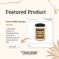 an ad for candleberry's sweet truffle cupcake is on sale