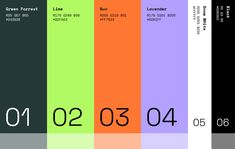 the numbers are arranged in different colors to indicate the time and date for each event