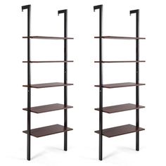 two bookshelves with three shelves and one shelf on each side, both in different sizes