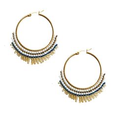 Our best-selling Armada Earring, now available in a large hoop. A classic hoop style with beautiful white, navy, a gold beading that will add a touch of fabulous to any ensemble. Stainless steel hardware for comfort and longevity. Details: Handcrafted by artisans in Medellin, ColombiaMaterials: seed beads / stainless steel hardwareSize: Approximately 1.75 inches in diameterSKU: #E1108 FOSTERIE | Accessories with IntentionFounded on the belief that fashion + compassion can make a positive impact Elegant Metal Hoop Beaded Earrings, Elegant Metal Beaded Hoop Earrings, Metal Hoop Beaded Earrings, Metal Hoop Beaded Earrings For Pierced Ears, Elegant Nickel Free Hoop Beaded Earrings, Elegant Nickel-free Hoop Beaded Earrings, Elegant Nickel-free Beaded Hoop Earrings, Gold Beaded Hoop Earrings, Gold Beads Hoop Jewelry