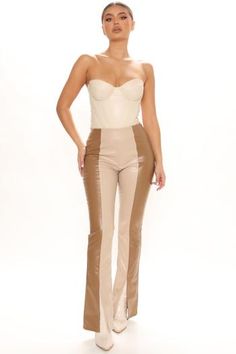 Victoria High Waisted Dress Pants - Taupe, Pants | Fashion Nova Non-stretch Beige Party Bottoms, Fitted Beige Elastane Pants, Flattering Stretch Bottoms For Night Out, Beige Bottoms For Fall Party, Flattering Fitted Bottoms For Night Out, Fall Party Bottoms In Beige, Fall Party Beige Bottoms, Beige Stretch Bottoms For Night Out, Stretch Beige Bottoms For Night Out