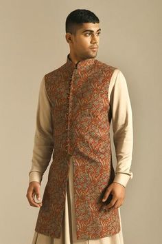 Shop for Dhruv Vaish Multi Color Chanderi Long Nehru Jacket for Men Online at Aza Fashions Nehru Jacket For Men, Nehru Jacket, Luxury Sale, Nehru Jackets, Indian Couture, Fashion Inspiration Design, Jacket For Men, Black Style, Dress Ideas