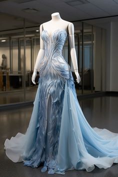 Neptune planet inspired gown Blue Fantasy Dress, Neptune Planet, Winter Gowns, Celestial Dress, Beautiful Long Dresses, Designer Evening Gowns, Prom Dress Inspiration, Pretty Prom Dresses