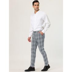 The classic dress pants feature the timeless plaid design, classic and always in trend. The slim-fitting tailoring shows the perfect leg shape, which will look better after wearing the pants. This pair of pants matches with leather shoes and a solid shirt at the top can make you a highlight in the crowd. Suitable for office, meeting, or dating in refined-fit plaid dress pants. Plaid Dress Pants For Workwear, Classic Plaid Business Casual Pants, Classic Plaid Pants For Business Casual, Classic Plaid Bottoms For Business Casual, Front Zipper Dress, Plaid Dress Pants, Slim Fit Dress Pants, Perfect Legs, Office Meeting