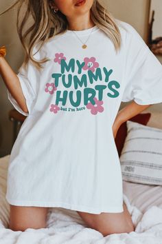 ✓ My Tummy Hurts Shirt Comfort Colors®  ✓ IBS Warrior T Shirt Awareness ✓Tummy Ache Survivor Shirt ✓ Chrohns Disease Shirt 🤩About: Made to order with love just for you, this Tummy Ache Shirt is printed on a super soft trendy Comfort Colors t shirt dyed to fade slightly with each wash, giving your premium quality tee the look and feel of a vintage t shirt that will last for years!  The Comfort Colors special dyeing process reduces shrinkage by 99% and gives every tee its own personality.  Oversized Comfort Colors Shirts are trending! Make sure to get yours right away! Looking for a customized item? Please, contact me. I'll be happy to make you something unique! :) 🤩Size guide: For an oversized super trendy look, up a size or 2 from your original size. The size chart is available in the ph Iih Awareness, My Tummy Hurts, Tummy Hurts, Zebra Shirt, Tummy Ache, Funny T Shirt Sayings, Club T Shirt, Invisible Illness, Club Shirts