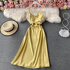 Materials: other Size: s, m, l Color: black, white, green, yellow, red Spaghetti Strap Wedding Dress, Wedding Dresses With Straps, Trendy Dress Outfits, Short Party Dress, Sling Dress, Fashion Inspiration Design, Suspender Dress, Teen Fashion Outfits, Trendy Dresses