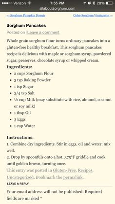 an iphone screen showing the recipe for pumpkin pancakes