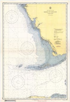 an old map of the ocean with lines and dots on it's sides, including two