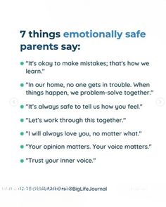 Emotionally Intelligent Parenting, Parenting Encouragement, Emotionally Safe, Emotional Safety, Slow Parenting, Life Skills Kids, Powerful Phrases, Montessori Parenting, Positive Parenting Solutions