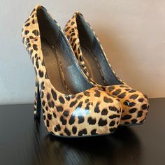 Charlotte Russe Cheetah Heels. Never Worn Not My Style. Comes From Pet And Smoke Free Home. Open To Reasonable Offers. Fitted Leopard Print Closed Toe Heels, Leopard Print Platform High Heels, Leopard Print Synthetic Heels With Round Toe, Leopard Print Closed Toe Heels With 4-inch Heel, Fitted Leopard Print Heels With Round Toe, Cheetah Heels, Black Tan, Black And Tan, Charlotte Russe