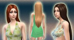 three different types of women with long hair