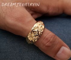 "Item Details. Metal Type:  Solid GOLD . Jewelry Type : Men/Women's Ring ( For different purpose ) Ring Size- All ring size is available in ( US Size) We Offer our customers . 1. Nickel Free 2. Tarnish Resistant 3. 30 days return policy 4. Precious Quality of Jewelry you will love 5. Our Jewelry are made of 10k 14k 18k Gold 6. Insured & Safe Standard Shipping 7. Free Gemstone Authenticity Certificate Our customer service is available 6 days a week Customization Options are Available. 1. Over 51 Freemason Ring, Ring Master, Authenticity Certificate, Masonic Ring, Signet Rings, Solid Gold Jewelry, Signet Ring, Silver Band, Types Of Metal