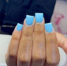 Shirt Acrylic Nails Square Designs, Sky Blue Nails Short Square, Short Blue Square Acrylic Nails, Short Acrylic Nails 11-12, Baddie Short Acrylic Nails Blue, Square Aura Nails Short, Nails Acrylic Blue Short