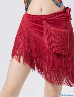 OrcaJump - Womens High Performance Polyester Latin Dance Skirt with Tassel Pure Color Training Latin Dance Skirt, Ballroom Dancing Dresses Latin, Womens Running Pants, Practice Clothes, Belly Dance Dress, Hip Scarf, Tassel Skirt, Dance Outfits Practice, Hip Scarves