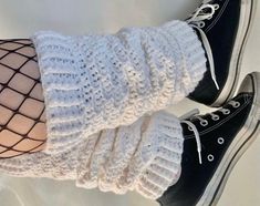 very thick and warm, fun fashion accessory! Grunge Leg Warmers, Spiderweb Top, Emo Princess, Jewelry Crochet, Leg Warmer, Crochet Halter, Crochet Halter Tops, Etsy Instagram, Crochet Mandala