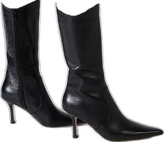 Classic Fitted Mid-calf Boots With Pointed Toe, Classic Fitted Mid-calf Boots For Formal Occasions, Modern Fitted Evening Boots, Classic Fitted Mid-calf Boots For Office, Modern Evening Mid-calf Boots, Modern Mid-calf Boots For Evening, Sleek Fitted Heeled Boots With Sculpted Heel, Modern Fitted Mid-calf Boots For Evening, Modern Formal Mid-calf Boots With Pointed Toe