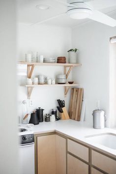 the kitchen is clean and ready for us to use in the day or night time