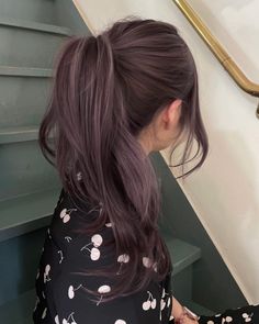 All Posts • Instagram Hair Color Purple Ideas, Black To Lavender Hair, Ash Brown Purple Hair, Dusty Purple Hair Color, Coloured Straight Hair, Black Hair Purple Undertone, Purple Balayage On Black Hair, Brown Purple Hair Color, Chocolate Lavender Hair Color