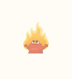 an image of a cartoon character with fire on his face