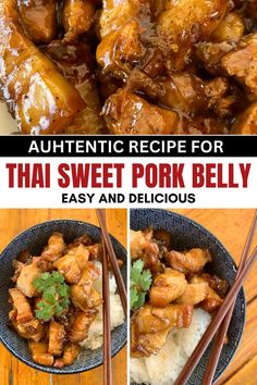 Thai sweet pork belly with white rice. Pork Belly Stir Fry, Easy Pork Belly, Polynesian Dishes, Pork Belly Slices, Easy Dinner Options, Sweet Pork, Pork Belly Recipes, Pork Stir Fry, Stir Fry Recipe