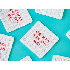 M.C Pressure Paper Goods Drinks Are On Me - Letterpress Coasters Letterpress Paper, Letterpress Design, Hot Foil Stamping, Work Gifts